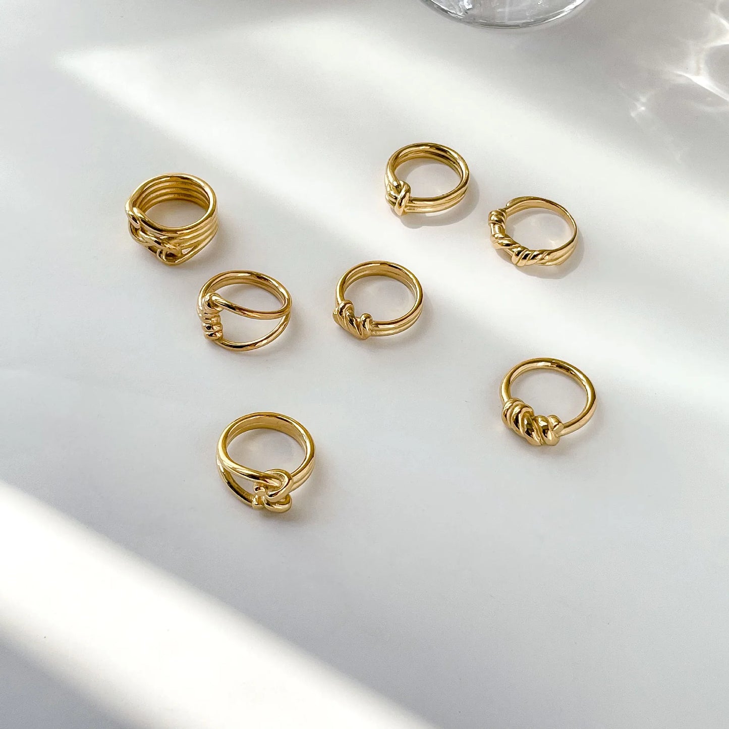Tarnish Free Waterproof Stainless Steel Twist Rings For Women Braided Twisted Signet Chunky Dome Ring Stacking Band Jewelry