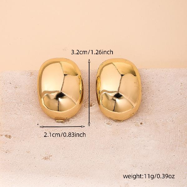 1 pair classic style geometric ferroalloy ear studs