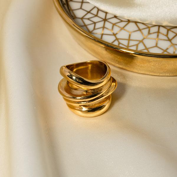 316 Stainless Steel 18K Gold Plated IG Style Simple Style Geometric Rings