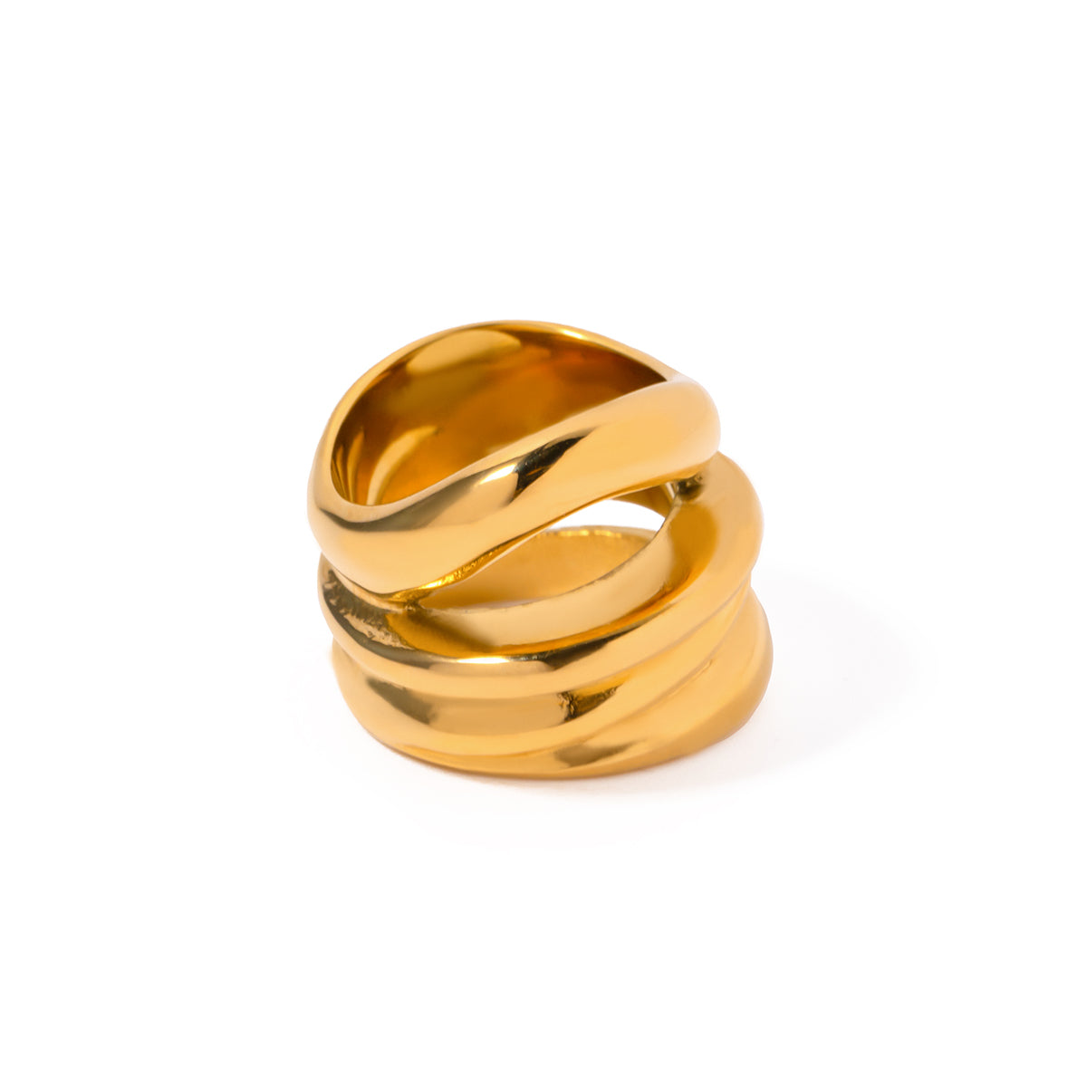 316 Stainless Steel 18K Gold Plated IG Style Simple Style Geometric Rings