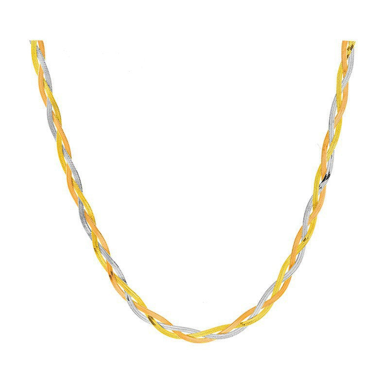 fashion geometric titanium steel plating layered necklaces