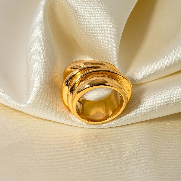 316 Stainless Steel 18K Gold Plated IG Style Simple Style Geometric Rings