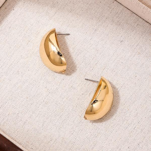 1 pair classic style geometric ferroalloy ear studs
