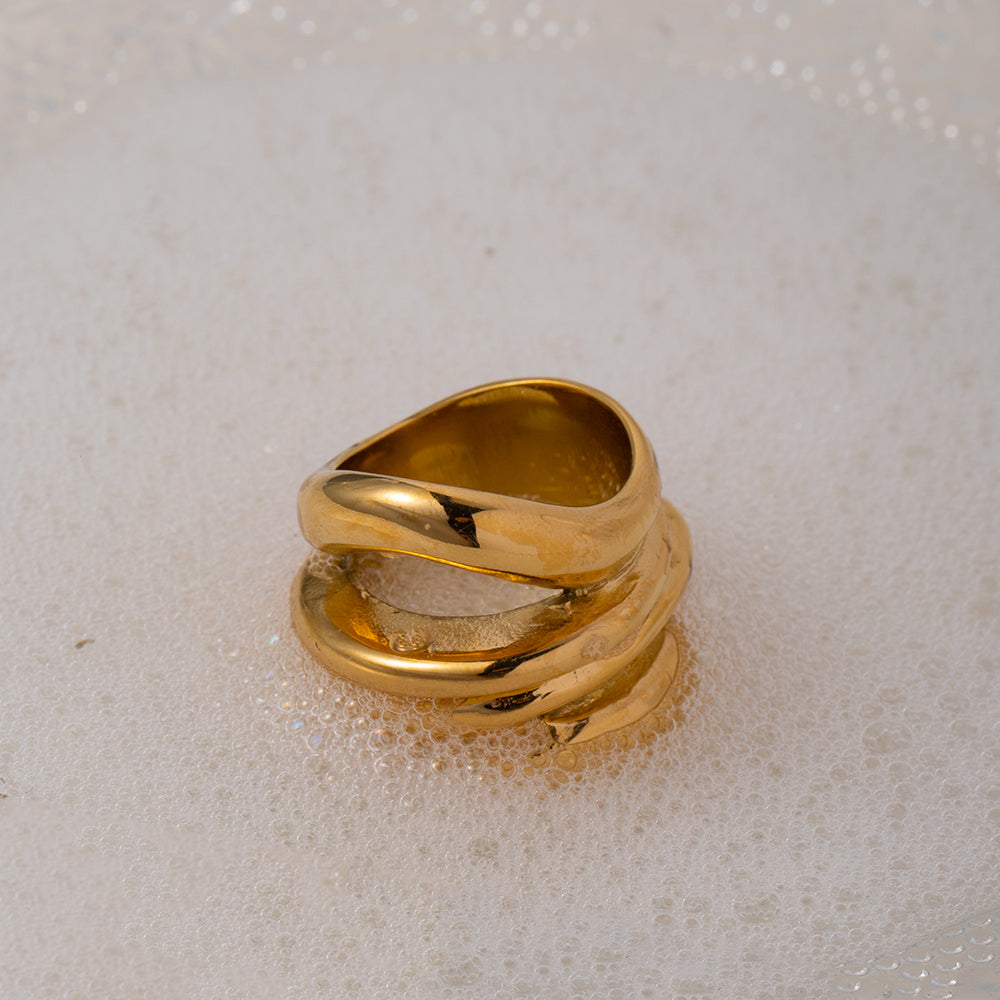 316 Stainless Steel 18K Gold Plated IG Style Simple Style Geometric Rings