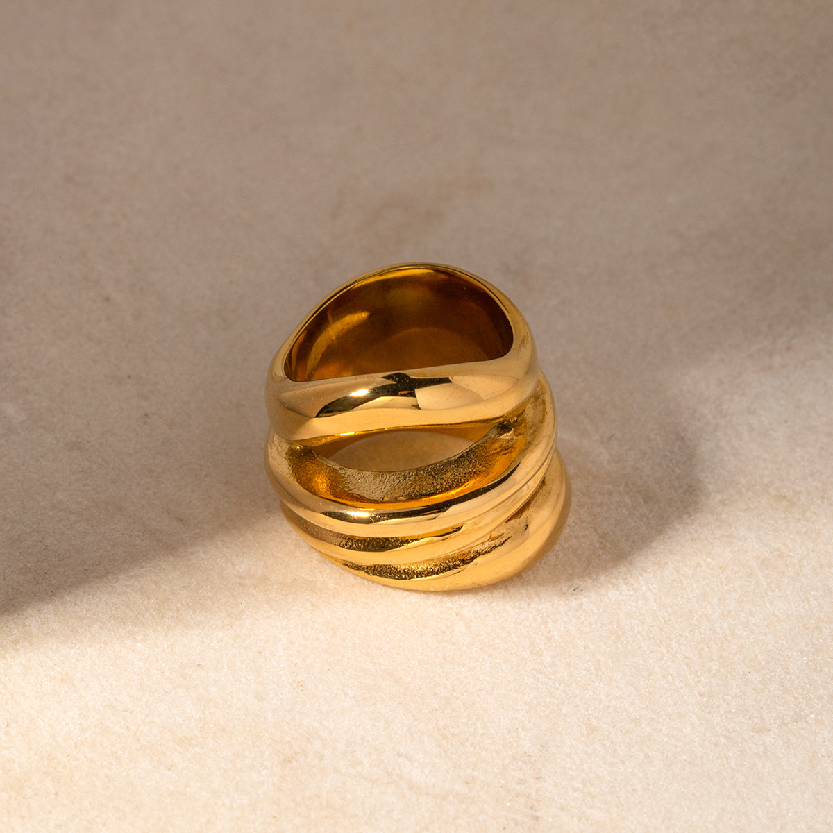 316 Stainless Steel 18K Gold Plated IG Style Simple Style Geometric Rings