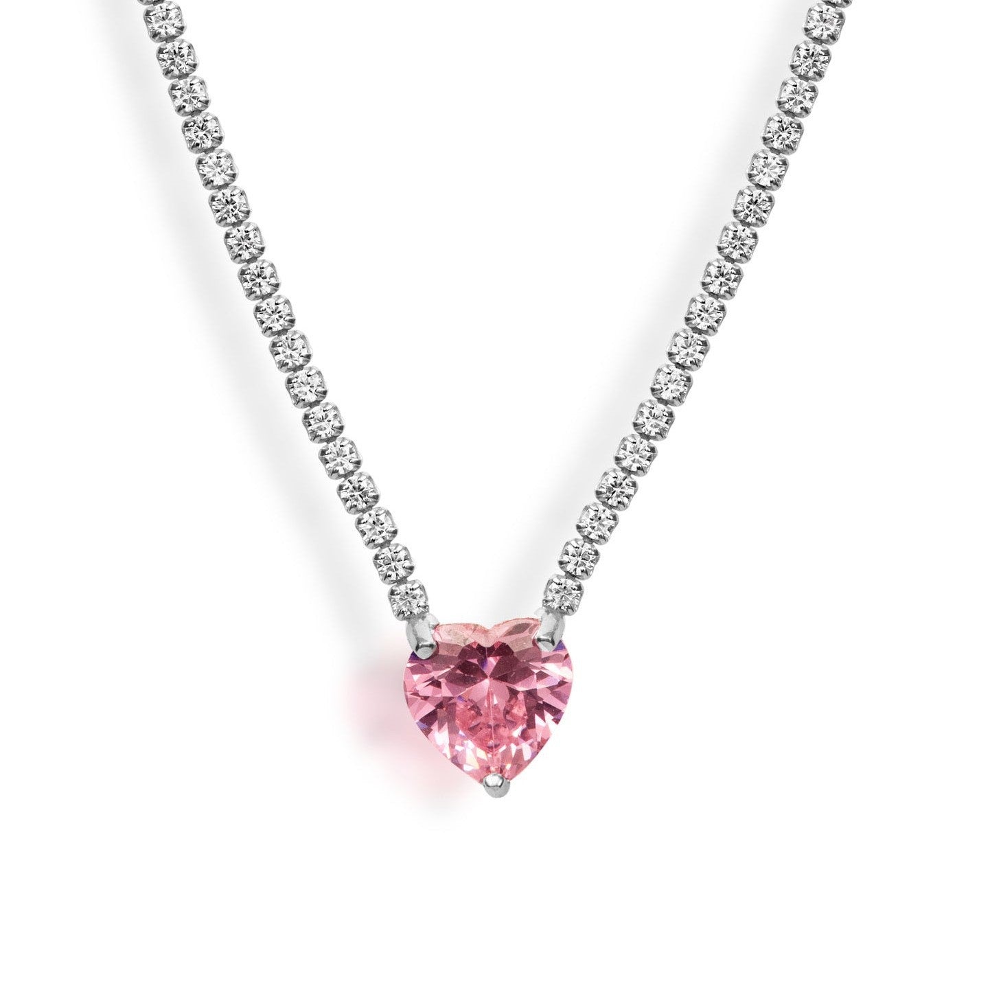 201 Stainless Steel 304 Stainless Steel Gold Plated Simple Style Commute Inlay Solid Color Zircon Pendant Necklace